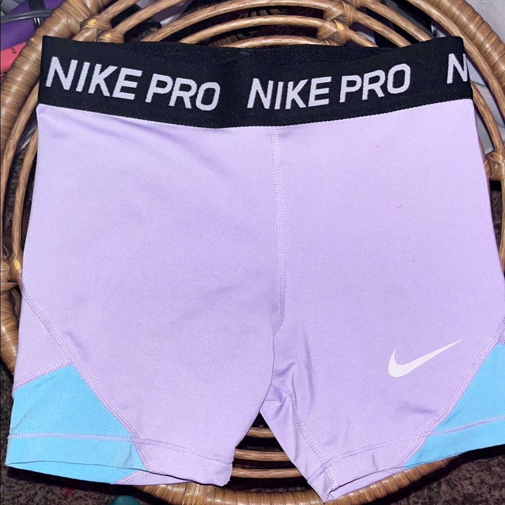 Nike Pro Lavender and Sky Blue Shorts